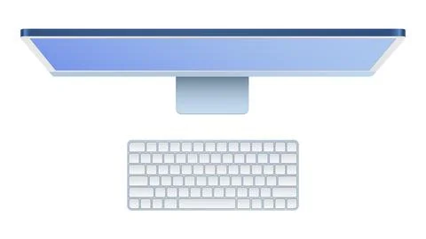 White Mobile Personal Computer. Top view, new Model 2021. Isolated Mockup on 스톡 일러스트