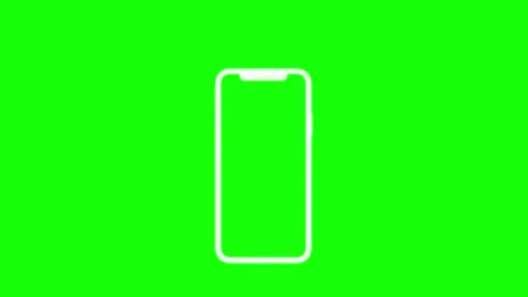 White mobile phone frame loop animation on green screen background Stock Footage 314161845