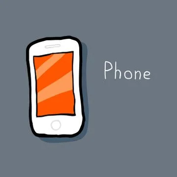 White mobile phone Stock Illustration