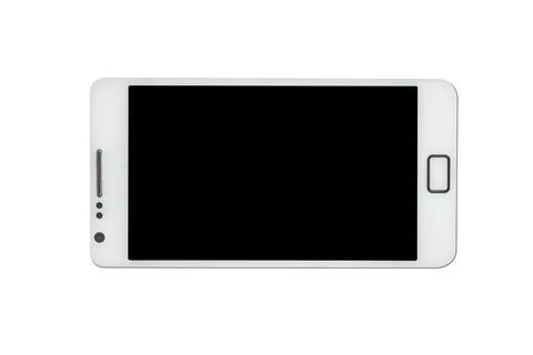 White mobile phone isolate Stock Photos