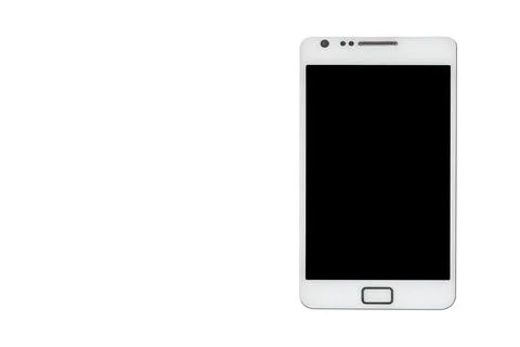 White mobile phone isolate Stock Photos