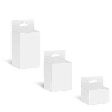 White mock up product package box. Vector. Stock Illustration