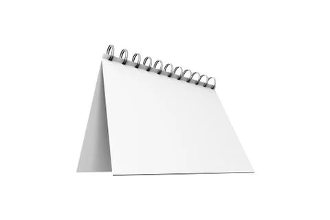 White Mock Up Spiral Open Notebook 3D Stock Illustration