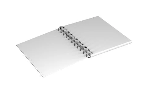 White Mock Up Spiral Open Notebook 3D Stock Illustration