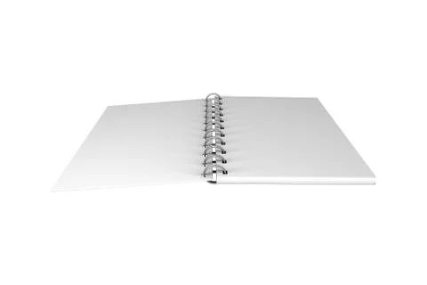 White Mock Up Spiral Open Notebook 3D Stock Illustration
