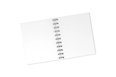 White Mock Up Spiral Open Notebook 3D Stock Illustration