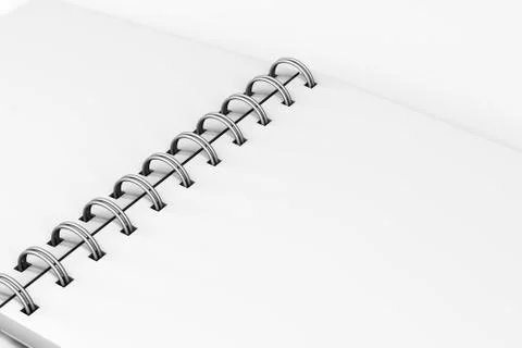 White Mock Up Spiral Open Notebook 3D Stock Illustration