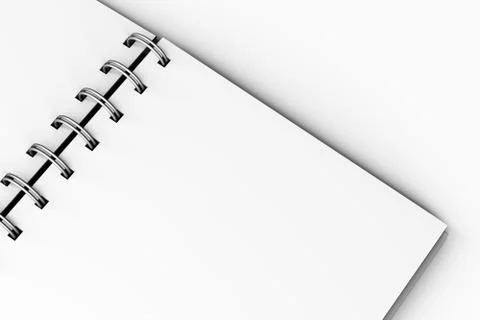 White Mock Up Spiral Open Notebook 3D Stock Illustration