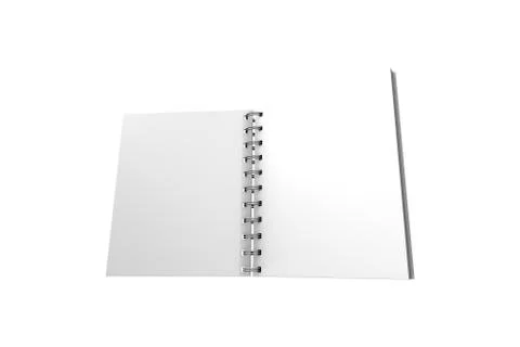 White Mock Up Spiral Open Notebook 3D Stock Illustration
