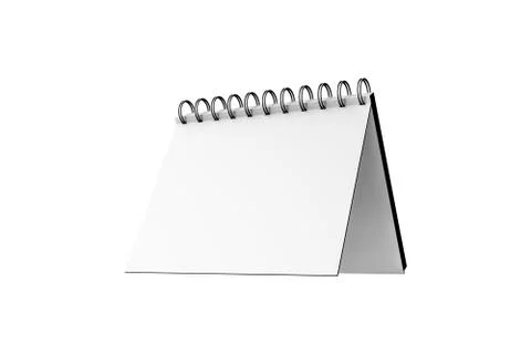 White Mock Up Spiral Open Notebook 3D Stock Illustration