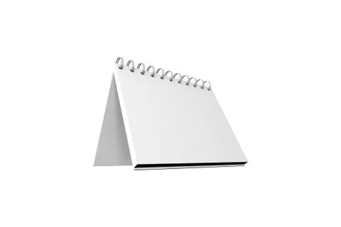 White Mock Up Spiral Open Notebook 3D Stock Illustration