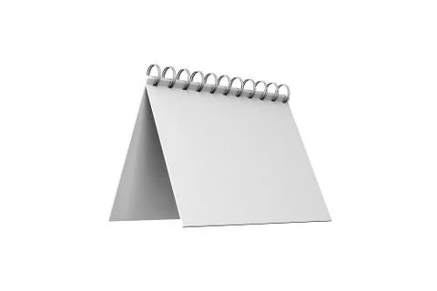 White Mock Up Spiral Open Notebook 3D Stock Illustration