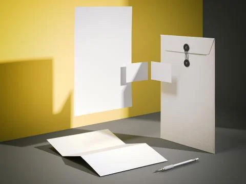 White mockup in a modern studio. 3d rendering Stock Illustration