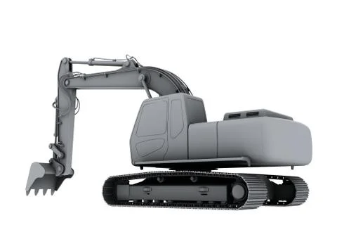 White model of the digger Stock Photos
