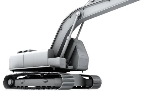 White model of the digger Stock Photos