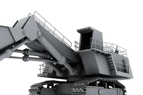 White model of the digger Stock Photos