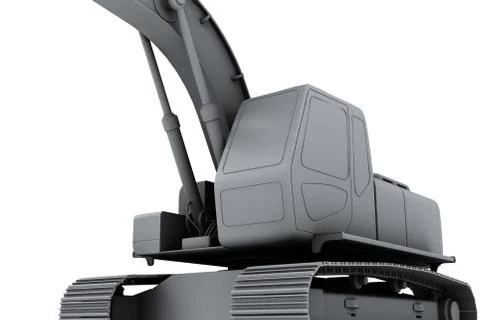 White model of the digger Stock Photos