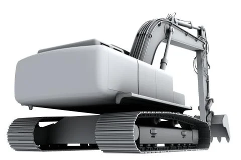 White model of the digger Stock Photos