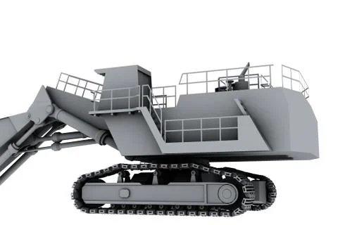 White model of the digger Stock Photos