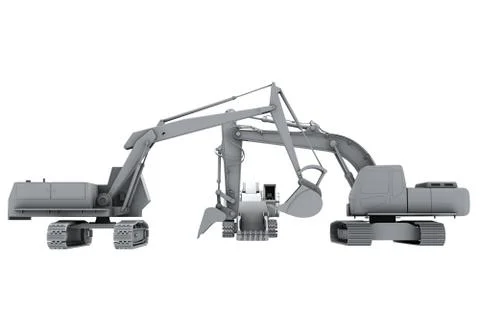 White models of the diggers Stock Photos