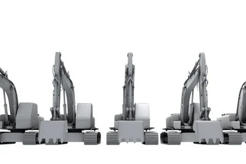 White models of the diggers Stock Photos