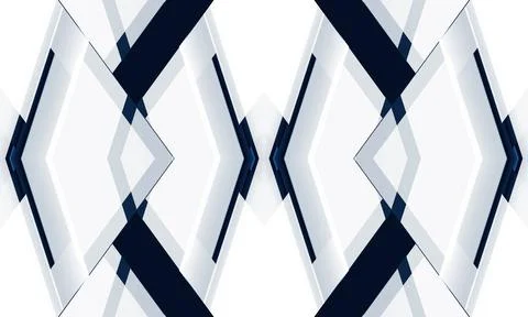 White modern abstract background with blue and gray geometric shapes. Dark blue Illustrazione stock