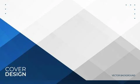 White modern abstract background with blue and grey lines and geometric shapes. Stock Illustration