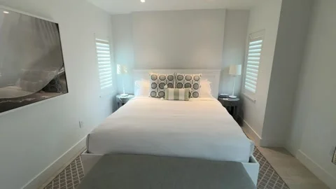 White Modern Bedroom Stock Footage 254907854