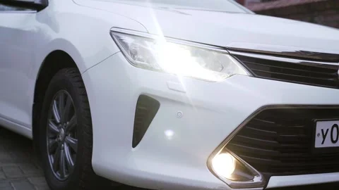 White modern car Stock Footage 146697058