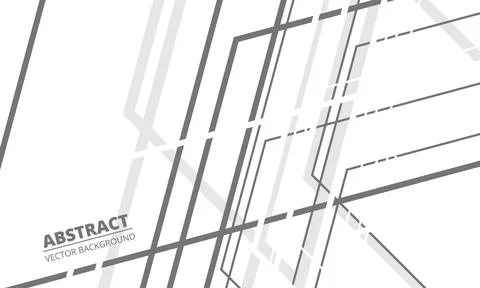 White modern geometric abstract background with gray lines and outlines. Stock Illustration