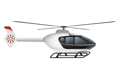 White modern helicopter. Stock Illustration