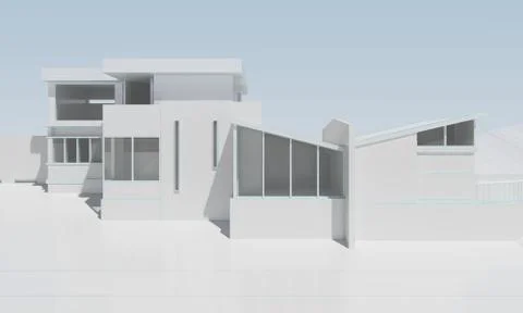 White modern house without textures Stock Illustration