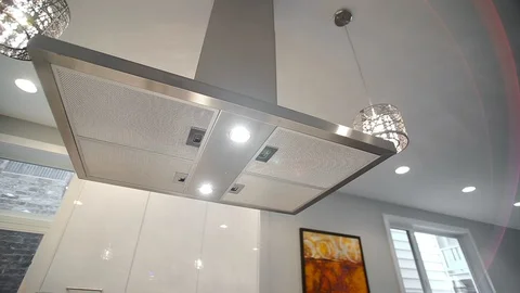 White modern kitchen in a house with a beautiful design Stock Footage 101855117