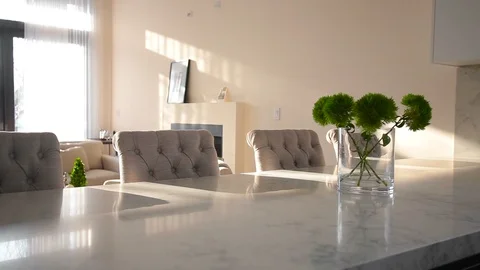 White modern kitchen in a house with a beautiful design Stock Footage 101856020