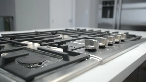 White modern kitchen in a house with a beautiful design Stock Footage 101861295