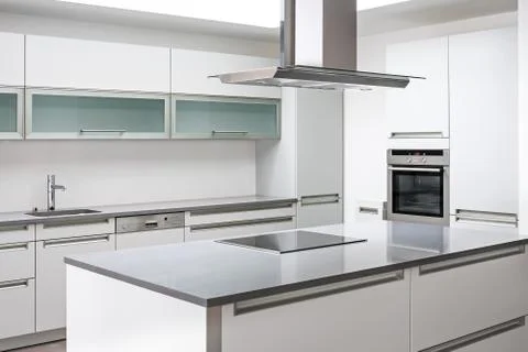 White modern kitchen Stock Photos