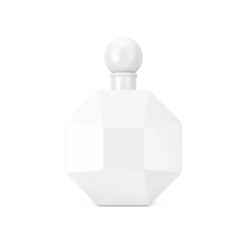 White Modern Parfume Bottle in Shape of Diamond. 3d Rendering Stock Illustration
