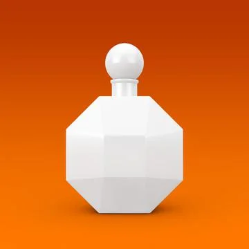 White Modern Parfume Bottle in Shape of Diamond. 3d Rendering Stock Illustration