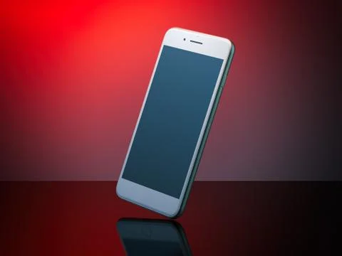 White modern smartphone with black screen. 3d rendering 库存插图