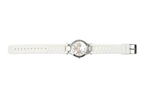 White modern watch isolated Stock Photos