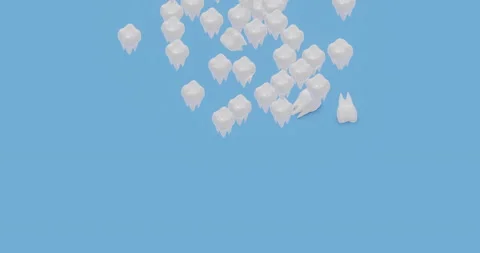 White molars fall on a plane Video stock 130862967