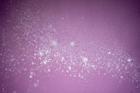 White mold on damp wall. Texture of purple painted facade Stock Photos