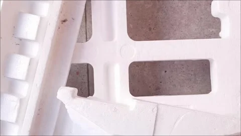 White Molded EPS Foam Packaging Buffer for Electronic Goods Transit Stock Footage 333428757