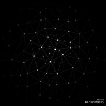 White molecule on black background. Stock Illustration