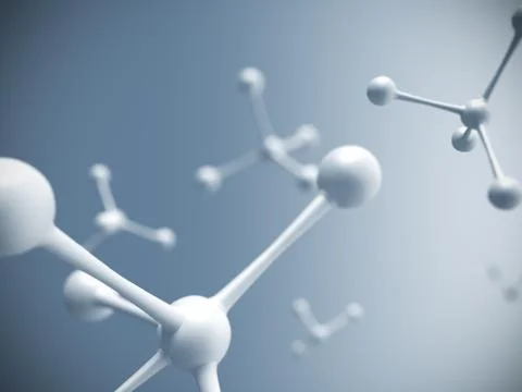 White molecule structure. 3D rendering. Illustrazione stock