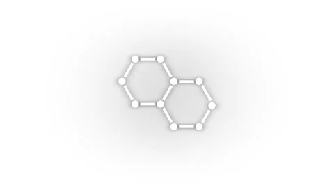 White molecules icon with shadow isolated on white background. Stock Footage 203531135