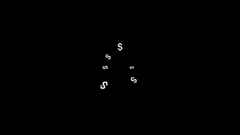 White Money Dollar sign explosion and transition on Black background Stock Footage 276107110