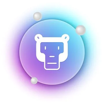 White Monkey icon isolated on white background. Animal symbol. Blue and pur.. Stock Illustration