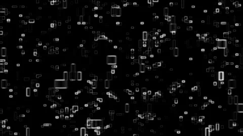 White Monochrome Tech Matrix Particle Grid Animation Loop Stock Footage 334581795