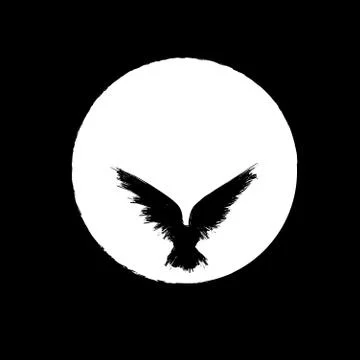 White moon raven Stock Illustration